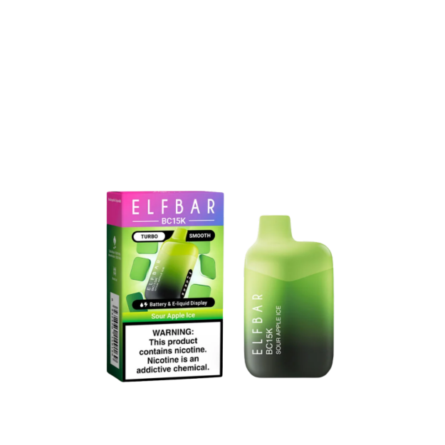 VAPER ELF BAR 15K SOUR APPLE ICE