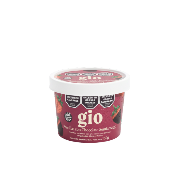FRUTILLA BAÑADA EN CHOCOLATE SEMIAMARGO GIO