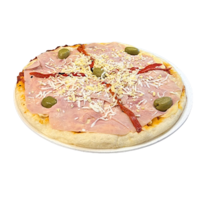 PIZZA DE MEMORIES JAMON, MORRON Y HUEVO