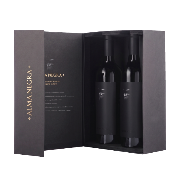 ESTUCHE ALMA NEGRA VINO X2