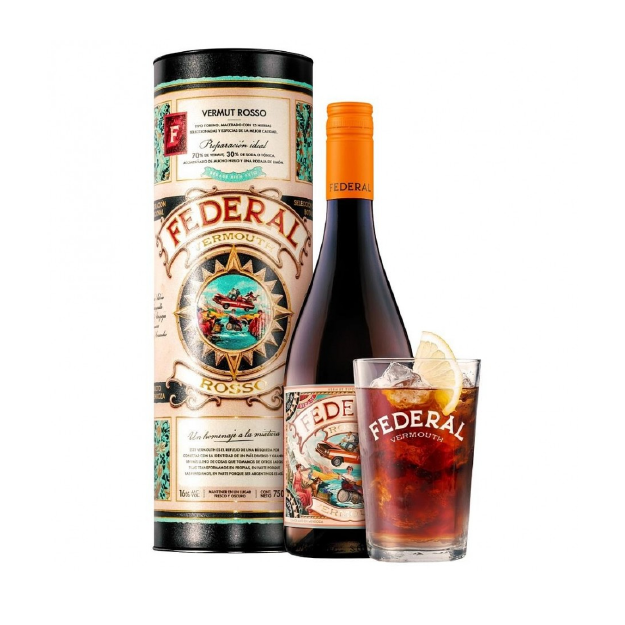 ESTUCHERIA FEDERAL ROSSO BOTELLA+VASO