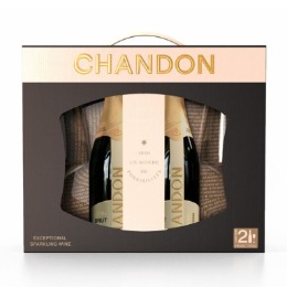 ESTUCHE 2 CHANDON EXTRA BRUT 750CC + 2 COPAS